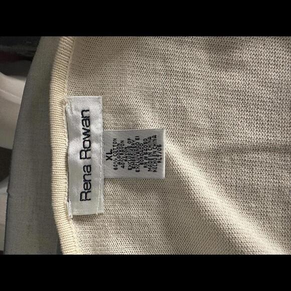 Vintage Rena Rowan cream floral embroidered button-down cardigan sweater Size XL - Picture 6 of 6